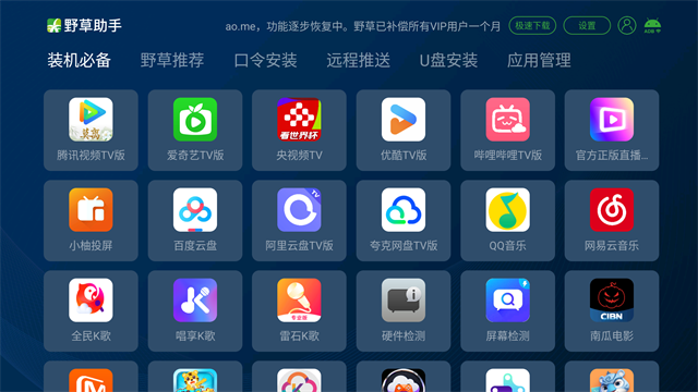 截图 野草助手TV版 3